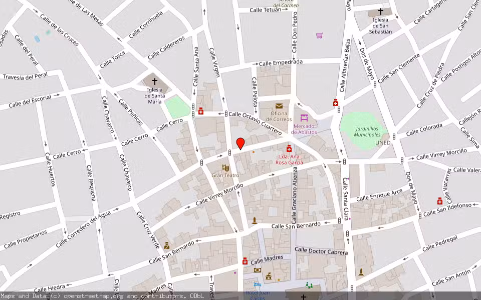 Mapa de Subasta Inmueble (Garaje) en Villarrobledo, Albacete