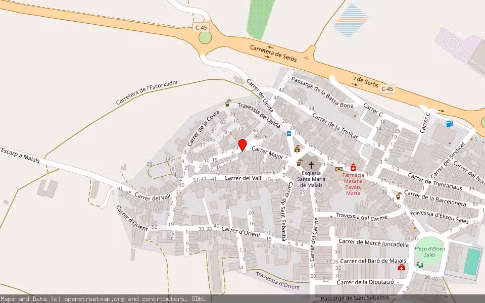 Mapa de Subasta Inmueble (Vivienda) en Maials, Lleida