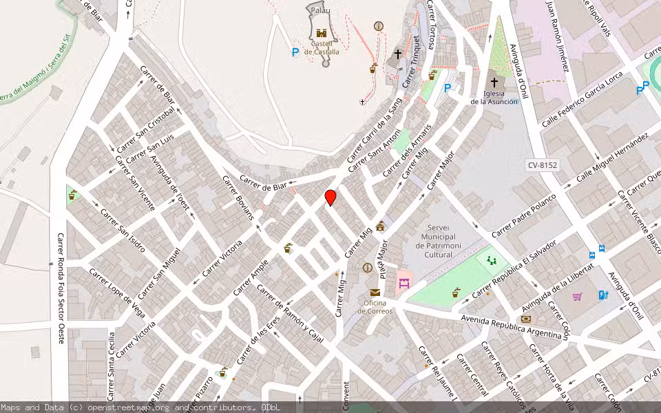 Mapa de Subasta Inmueble (Vivienda) en Castalla, Alicante/Alacant