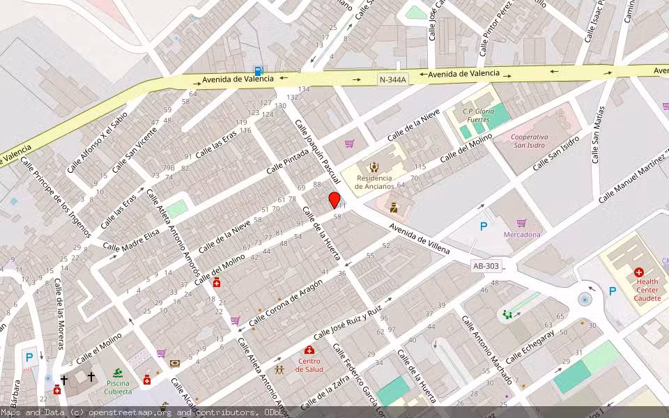 Mapa de Subasta Inmueble (Vivienda) en Caudete, Albacete