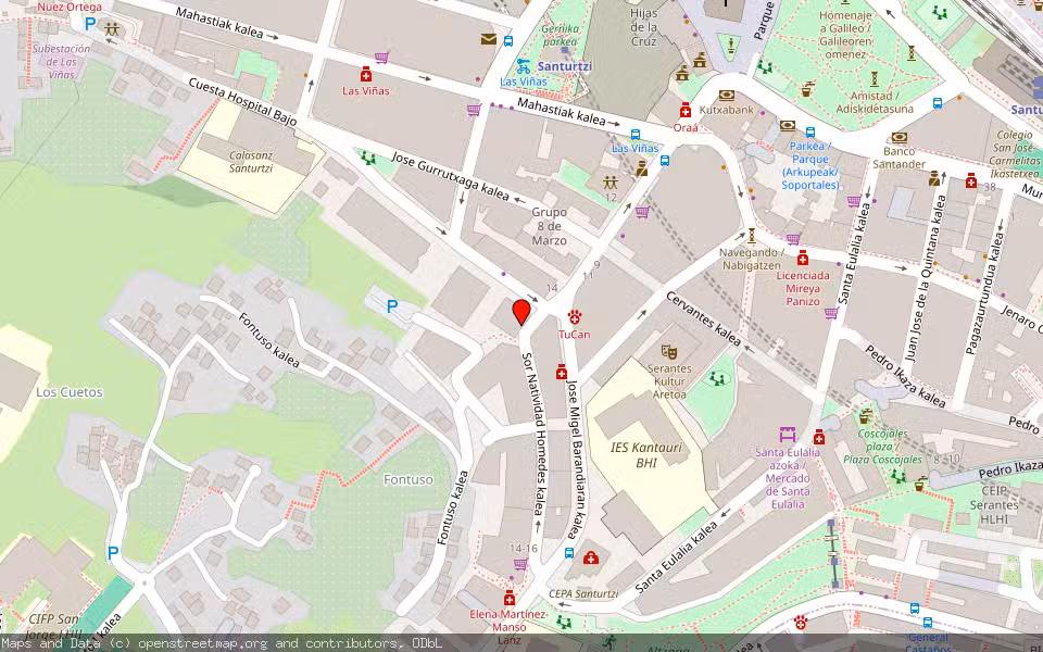 Mapa de Subasta Inmueble (Vivienda) en Santurce, Bizkaia