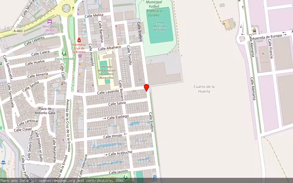 Mapa de Subasta Inmueble (Solar) en Burguillos, Sevilla