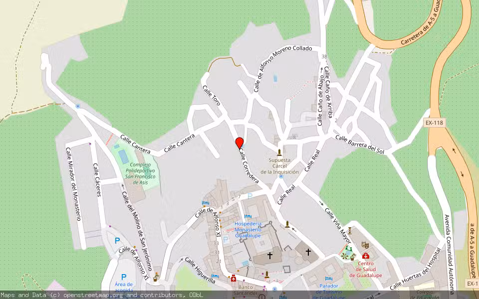 Mapa de Subasta Inmueble (Vivienda) en Guadalupe, Cáceres