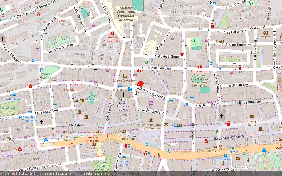 Mapa de Subasta Inmueble (Local comercial) en Santander, Cantabria