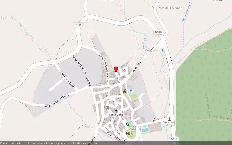 Mapa de Subasta Inmueble (Vivienda) en Pratdip, Tarragona