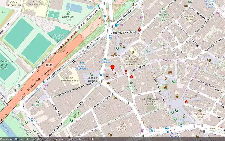 Mapa de Subasta Inmueble (Garaje) en Santa Coloma De Gramanet, Barcelona