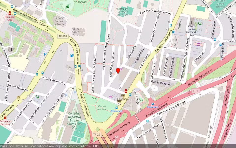 Mapa de Subasta Inmueble (Garaje) en Santa Cruz De Tenerife
