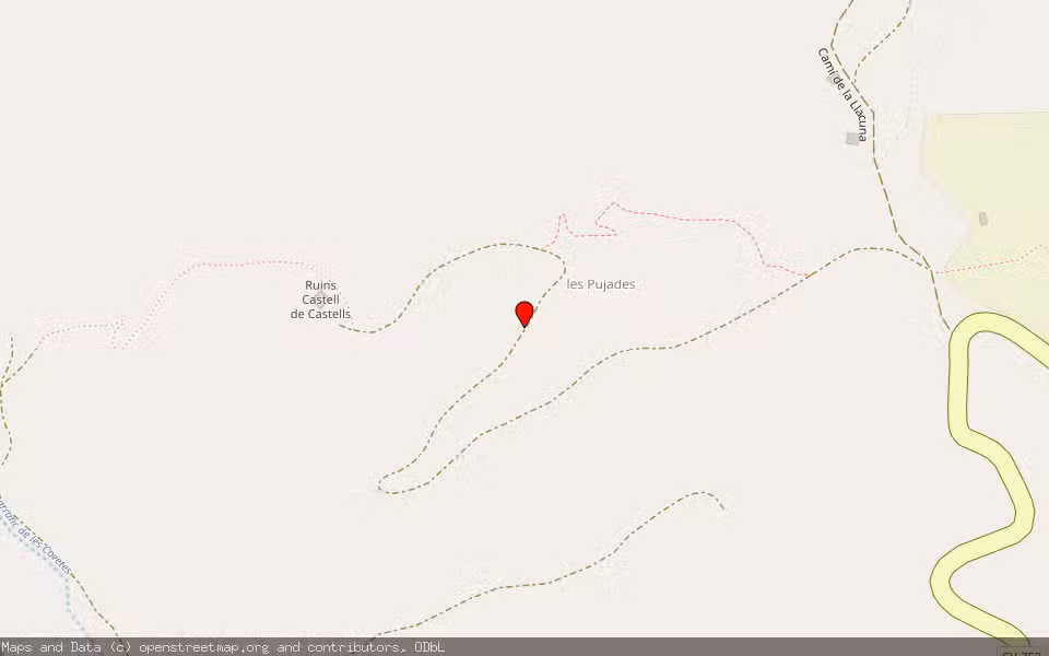 Mapa de Subasta Inmueble (Finca rústica) en Castell De Castells, Alicante/Alacant