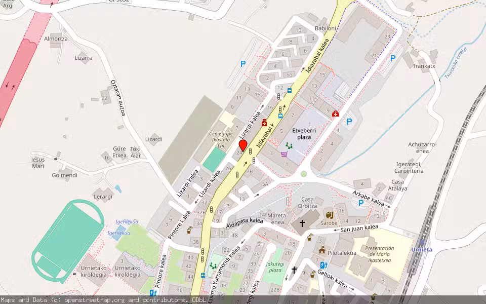 Mapa de Subasta Inmueble (Local comercial) en Urnieta, Gipuzkoa