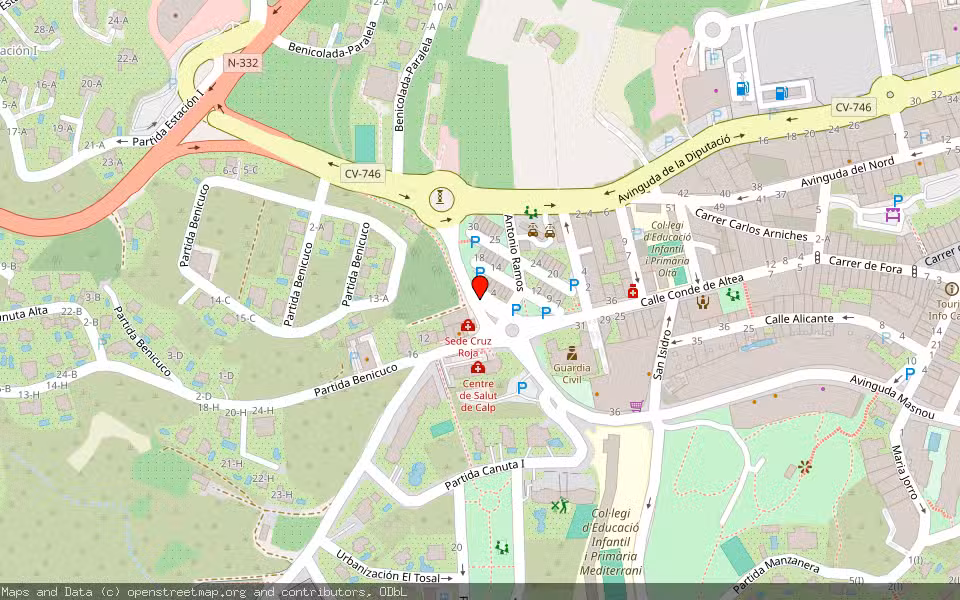 Mapa de Subasta Inmueble (Vivienda) en Calp, Alicante/Alacant