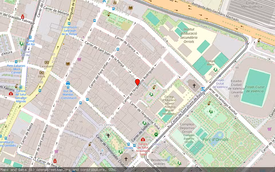 Mapa de Subasta Inmueble (Vivienda) en Valencia, Valencia/València