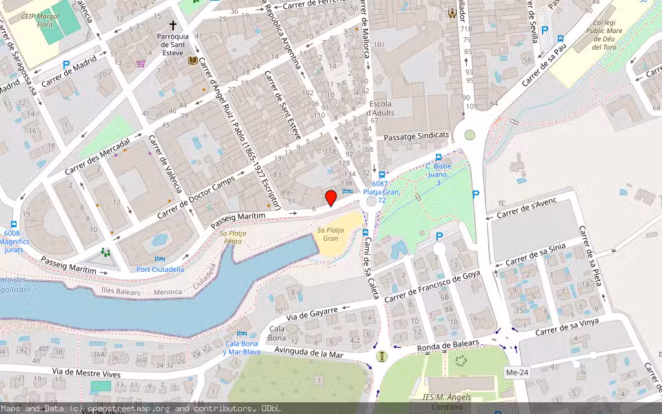 Mapa de Subasta Inmueble (Vivienda) en Ciutadella De Menorca, Illes Balears