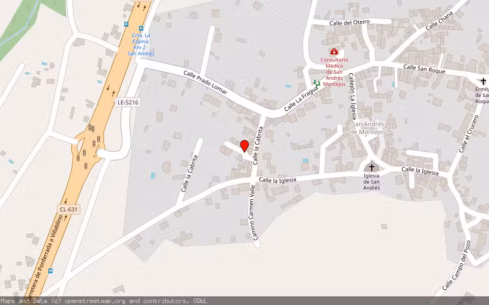 Mapa de Subasta Inmueble (Vivienda) en San Andres De Montejos, León