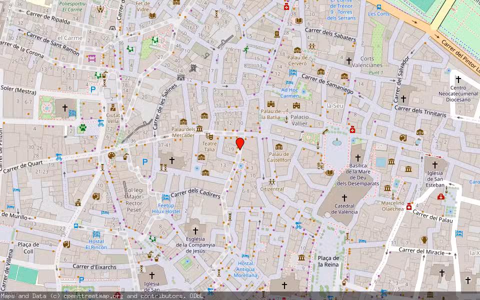 Mapa de Subasta Inmueble (Garaje) en Valencia, Valencia/València