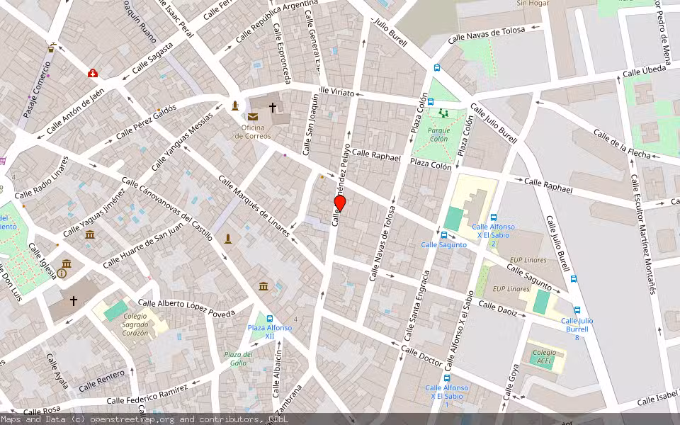 Mapa de Subasta Inmueble (Vivienda) en Linares, Jaén