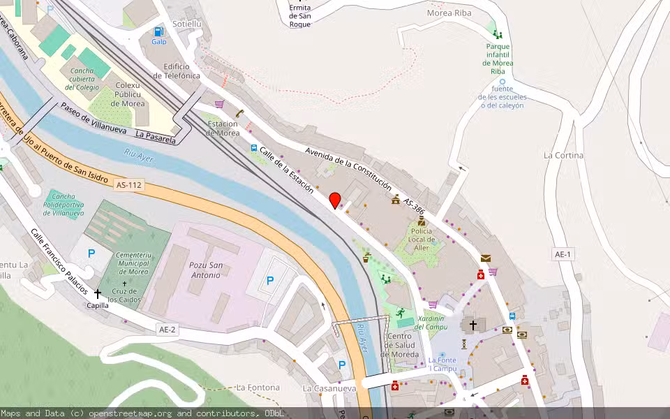 Mapa de Subasta Inmueble (Local comercial) en Aller, Asturias