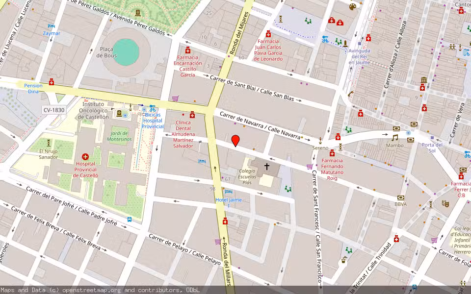 Mapa de Subasta Inmueble (Vivienda) en Castellon, Castellón/Castelló