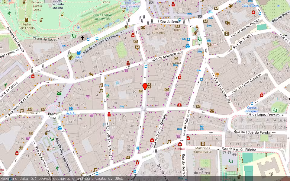 Mapa de Subasta Inmueble (Garaje) en Santiago De Compostela, A Coruña