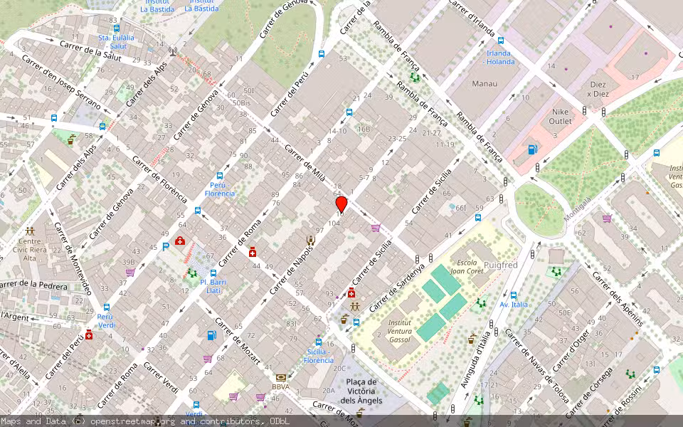Mapa de Subasta Inmueble (Vivienda) en Santa Coloma De Gramanet, Barcelona
