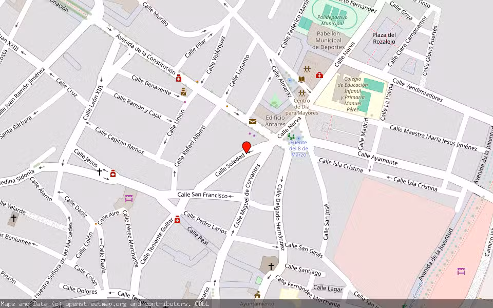 Mapa de Subasta Inmueble (Vivienda) en Bollullos Del Cdo, Huelva