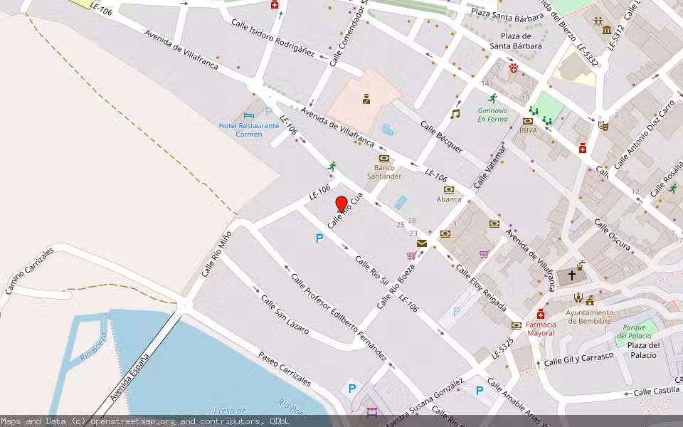 Mapa de Subasta Inmueble (Local comercial) en Bembibre, León