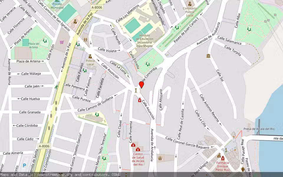 Mapa de Subasta Inmueble (Garaje) en Alcala Del Rio, Sevilla