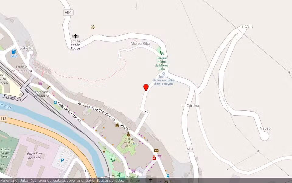 Mapa de Subasta Inmueble (Vivienda) en Aller, Asturias