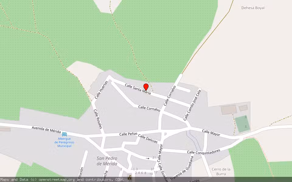 Mapa de Subasta Inmueble (Vivienda) en San Pedro De Mérida, Badajoz