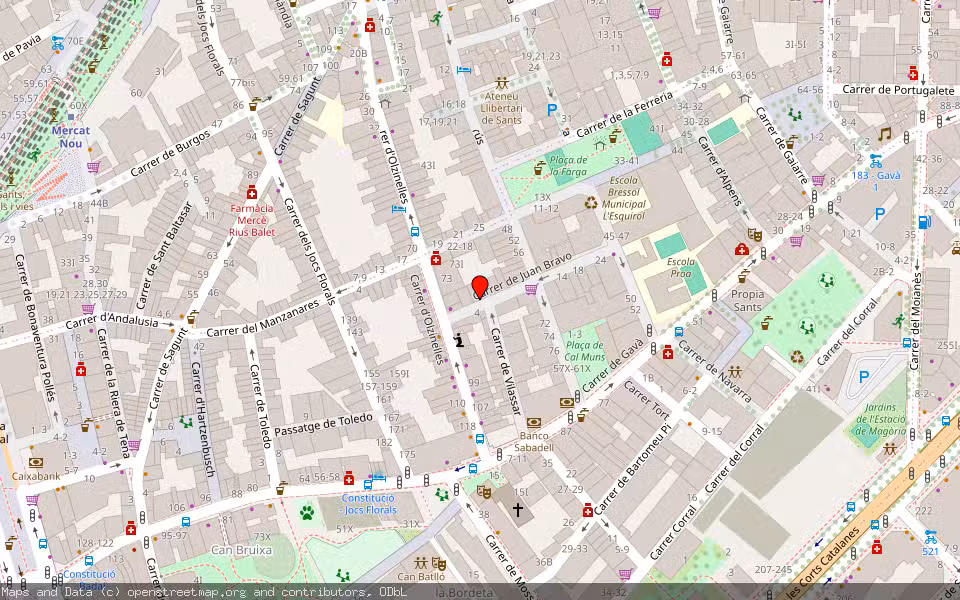 Mapa de Subasta Inmueble (Vivienda) en Bareclona, Barcelona