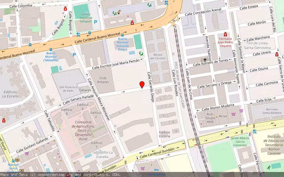 Mapa de Subasta Inmueble (Garaje) en Sevilla
