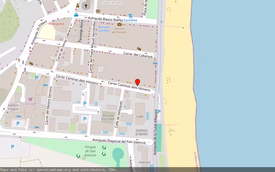 Mapa de Subasta Inmueble (Vivienda) en Cullera, Valencia/València