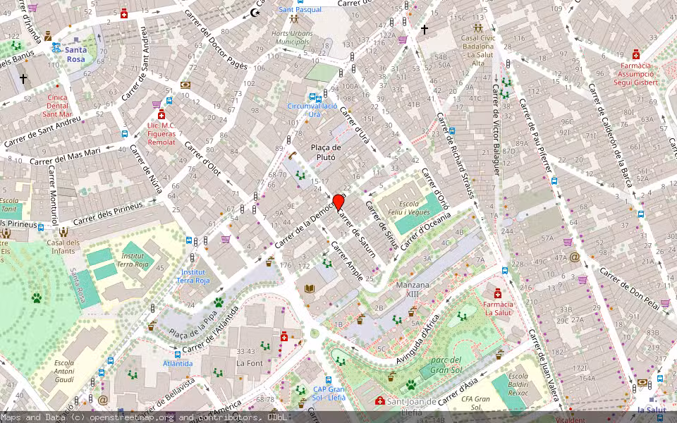 Mapa de Subasta Inmueble (Vivienda) en Badalona, Barcelona