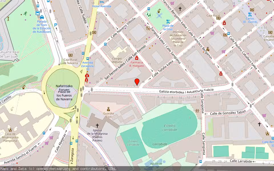 Mapa de Subasta Inmueble (Vivienda) en Pamplona, Navarra