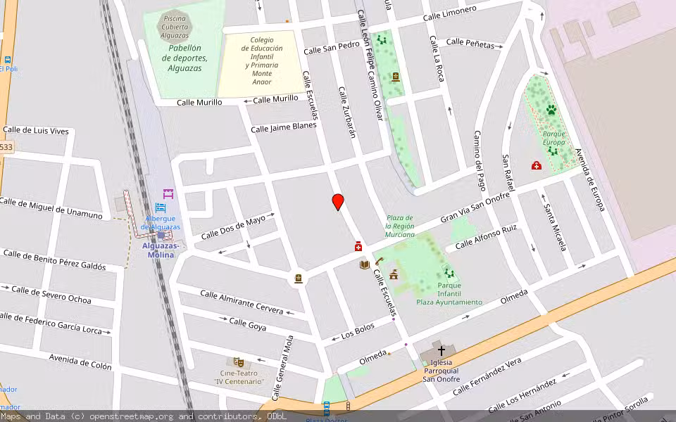 Mapa de Subasta Inmueble (Vivienda) en Alguazas, Murcia