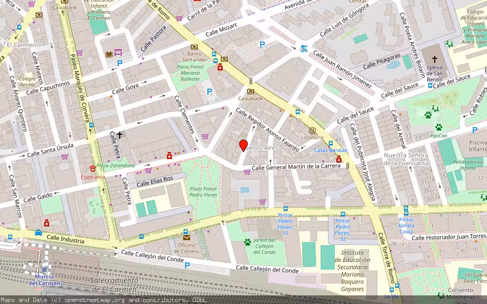 Mapa de Subasta Inmueble (Vivienda) en Murcia