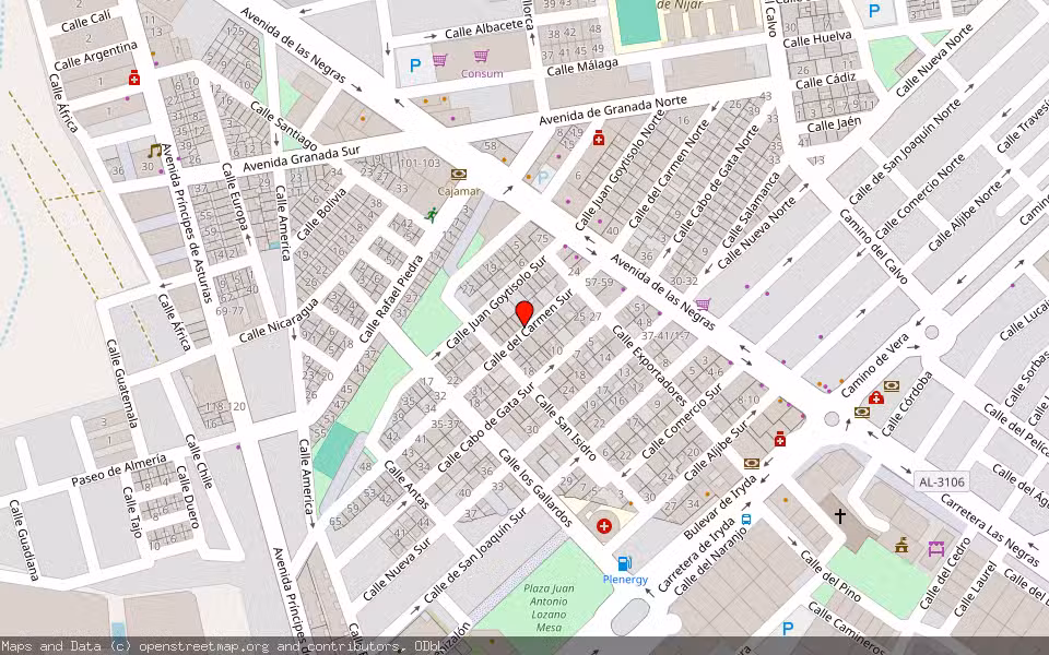 Mapa de Subasta Inmueble (Vivienda) en Campohermoso, Almería