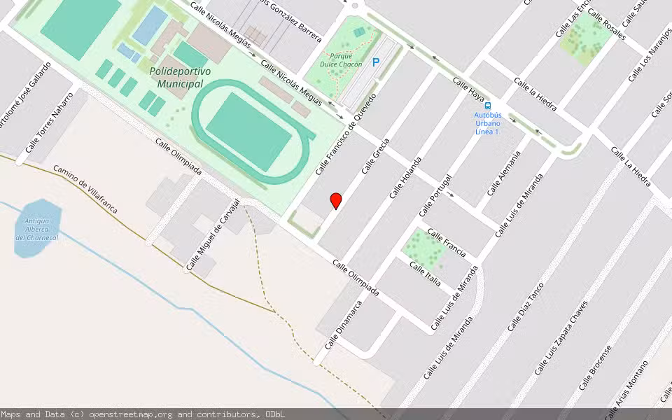 Mapa de Subasta Inmueble (Vivienda) en Almendralejo, Badajoz