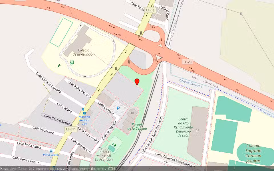 Mapa de Subasta Inmueble (Local comercial) en Leon, León