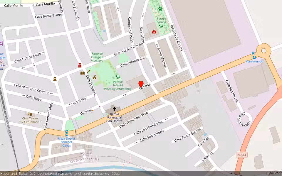 Mapa de Subasta Inmueble (Vivienda) en Alguazas, Murcia