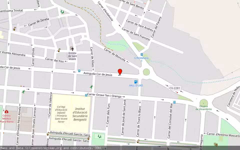 Mapa de Subasta Inmueble (Vivienda) en La Vall D'uixo, Castellón/Castelló