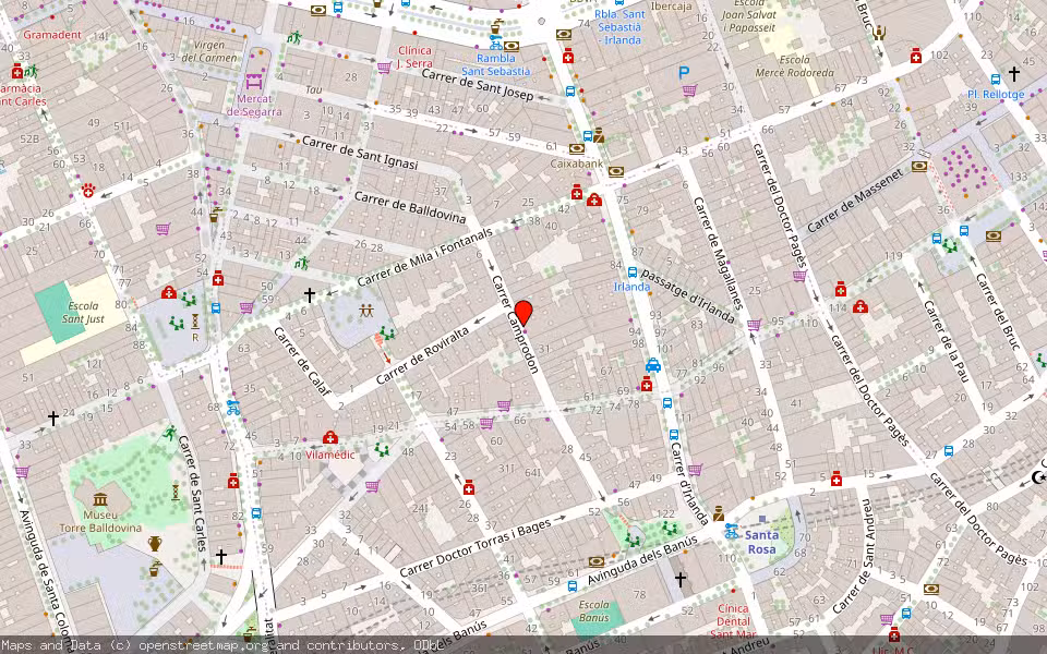 Mapa de Subasta Inmueble (Local comercial) en Santa Coloma De Gramenet, Barcelona