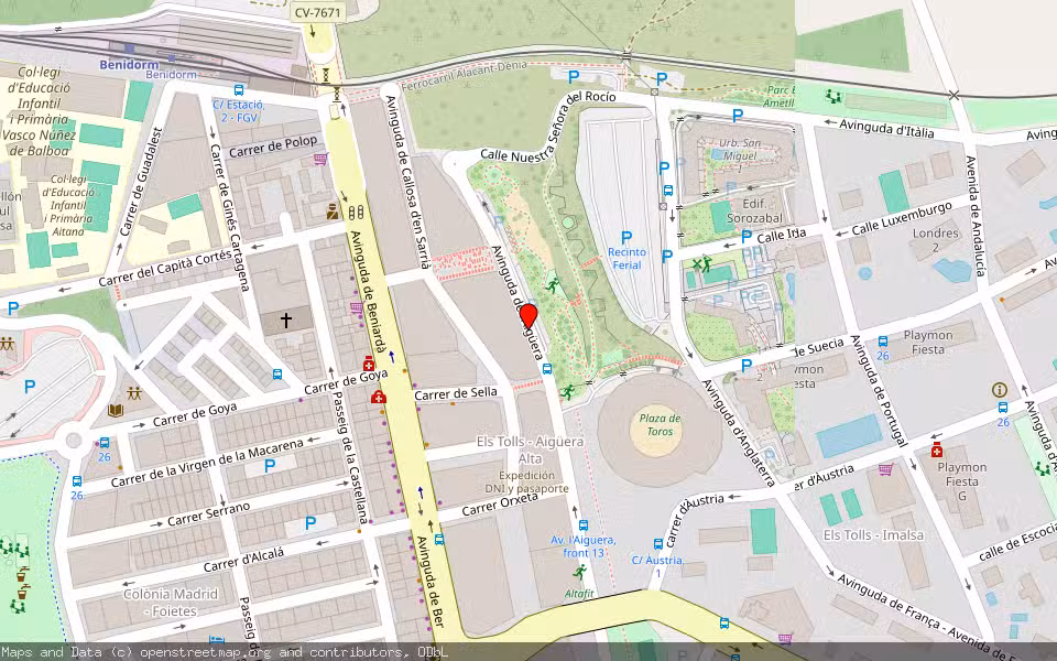 Mapa de Subasta Inmueble (Local comercial) en Benidorm, Alicante/Alacant