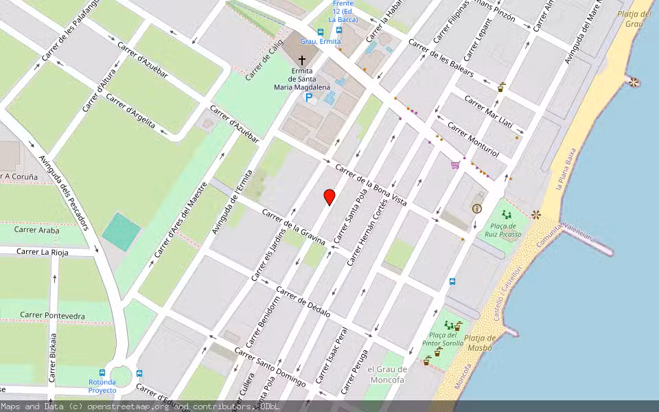 Mapa de Subasta Inmueble (Garaje) en Moncofa, Castellón/Castelló