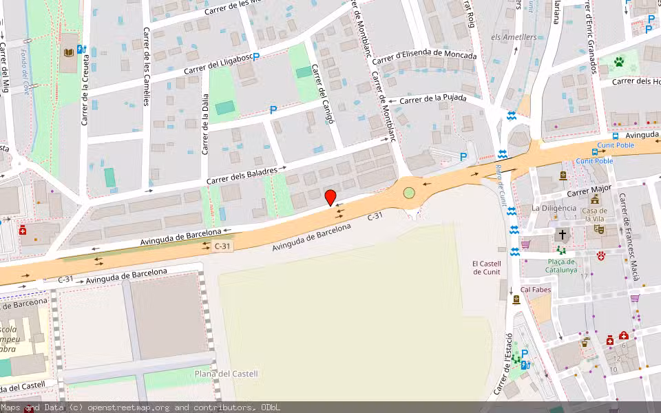 Mapa de Subasta Inmueble (Local comercial) en Cunit, Tarragona