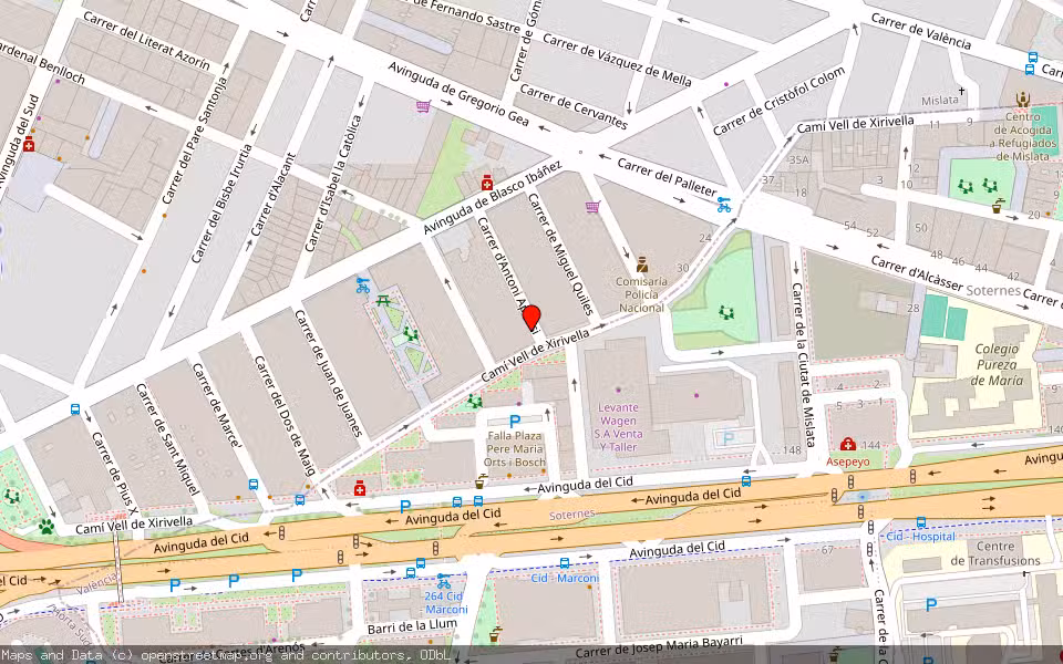 Mapa de Subasta Inmueble (Garaje) en Mislata, Valencia/València