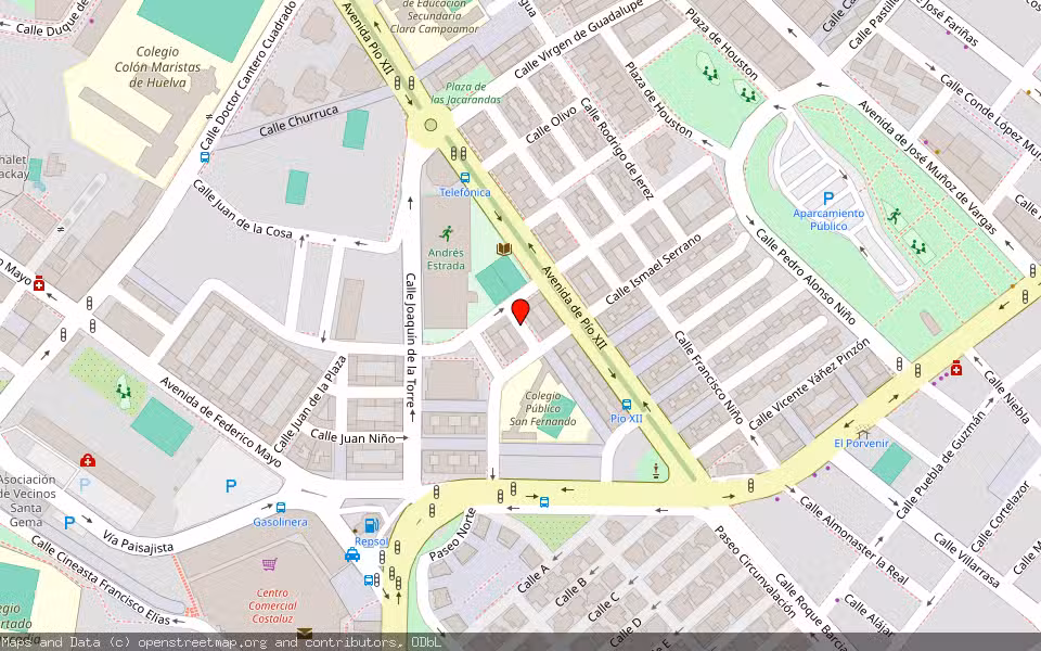 Mapa de Subasta Inmueble (Vivienda) en Huelva