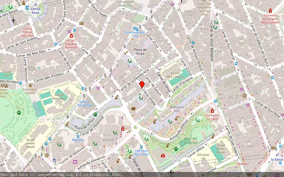 Mapa de Subasta Inmueble (Vivienda) en Badalona, Barcelona