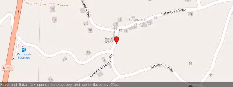 Mapa de Subasta de Inmueble (Finca rústica) en Betanzos, La Coruña (A Coruña) 