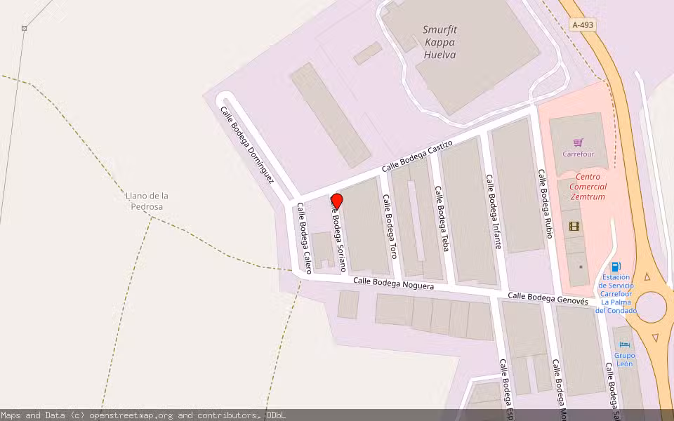 Mapa de Subasta Inmueble (Nave industrial) en Palma Cdo La, Huelva