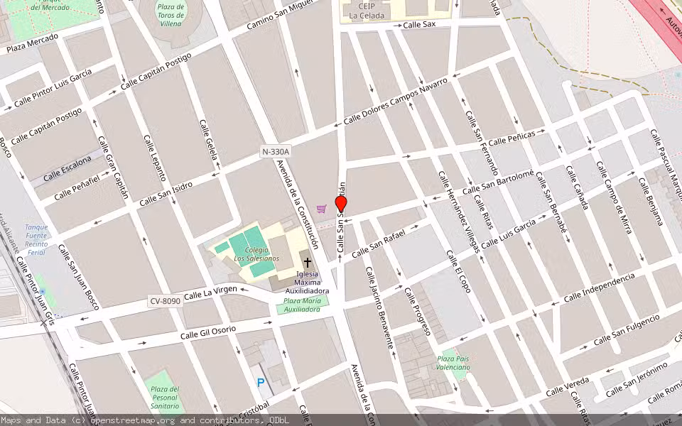 Mapa de Subasta Inmueble (Local comercial) en Villena, Alicante/Alacant
